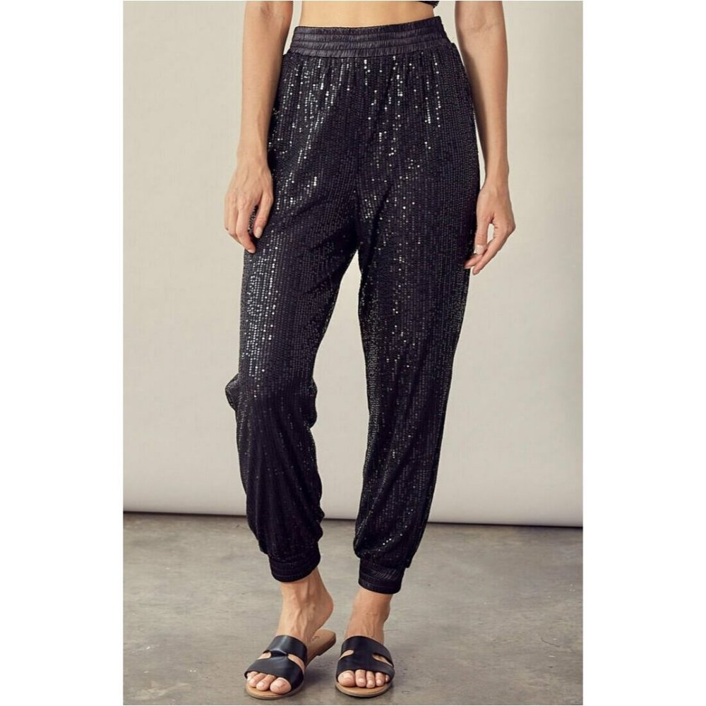 Mustard Seed Sequin Jogger Pants